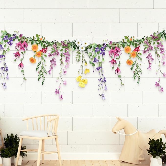 Cheerland Flower Banner Wildflower Garland Floral Party Decorations Waterproof by Cheerland