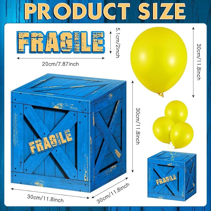Qilery 16 Pcs Balloon Box Party Military Supply Fragile Loot Drop Box Party - Image 2