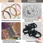 20PCS Boho Hair Ties Bracelet for Women and Girls, Elastic No-Damage Cute Bands for Thick or Thin Hair and Ponytails, All-Day Hold Hair Accessories (Set 7)