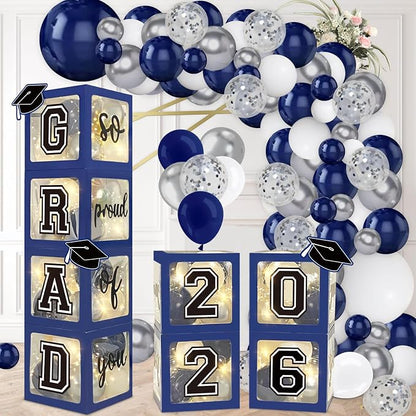 Navy Blue Graduation Decorations 2026 by Dazonge