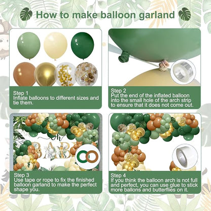 148 pcs Safari Jungle lion Balloon Arch Kit - Image 3