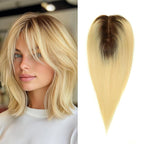 Womens Real Human Hair Toppers for Thin Hair #T3/60, 12 Inch Length 3x5 Inch Injected Silk Base 130% Density Hair Pieces