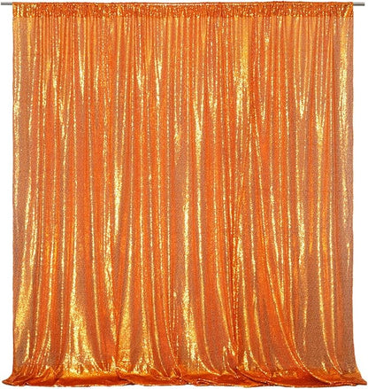 Poise3EHome 6FT x 8FT Orange Sequin Photography Backdrop Curtain by Poise3EHome