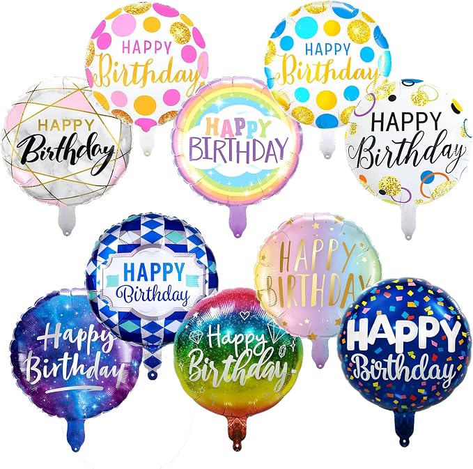 10 Pcs Happy Birthday Balloons by PANBINN
