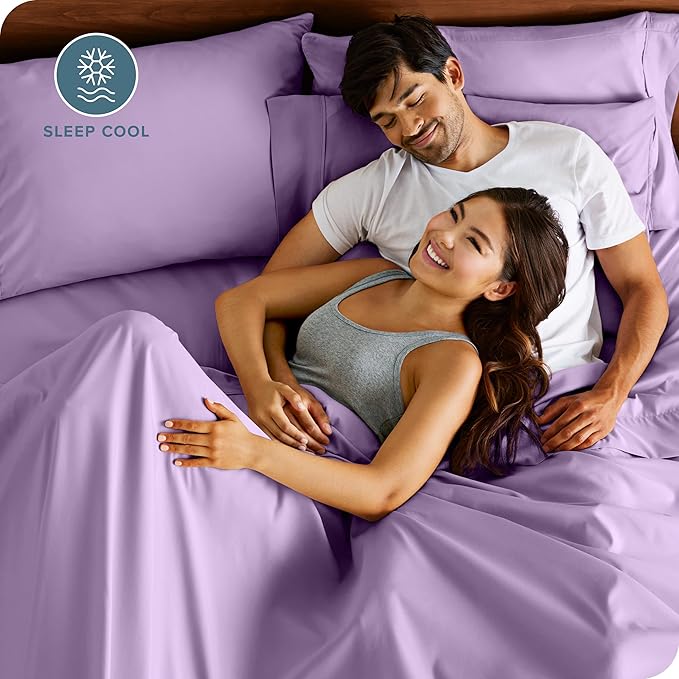 Bare Home Microfiber Pillow Cases - King 20x40 - Cooling Pillowcases - Double Brushed - Easy Care - Envelope Closure (King Pillowcase Set of 2, Lavender)