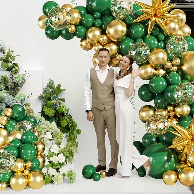 Green and Gold Balloon Arch Kit - Image 3