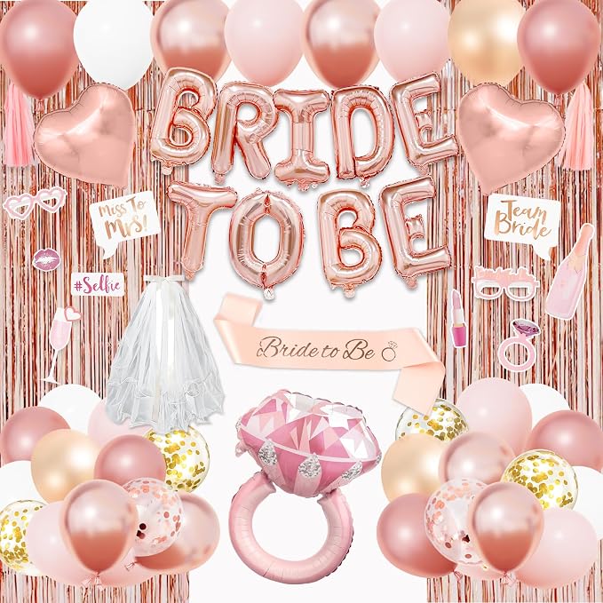 Amandir Bachelorette Party Decorations Supplies, Rose Gold Bridal Shower by Amandir