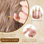 Jadive 6 Pieces Metal Hair Parting & Sectioning Rings Stitch Braid Tool Finger Retro Hair Extensions Tools for Women, Halloween Cosplay, Salon Use