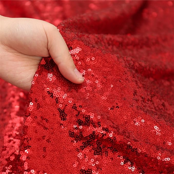Eternal Beauty Red 3mm Sequin Backdrop 7x7 Ft - Image 7