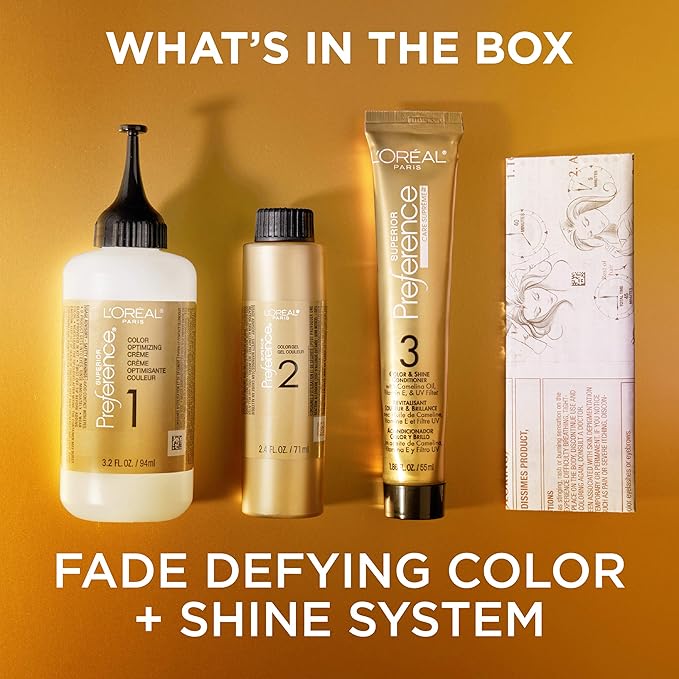 L'Oreal Paris Superior Preference Luminous Fade-Defying Permanent Hair Color, Hair Dye For Up to 9 Weeks of Radiance, Ultimate Natural Blonde 10NB, 1 Hair Dye Kit