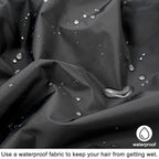 Reusable Shower Cap for Women, Large Waterproof Shower Bonnet Washable Elastic Band Bath Accessories Hair Hat for Long Hair, Braids(Black&Navy)