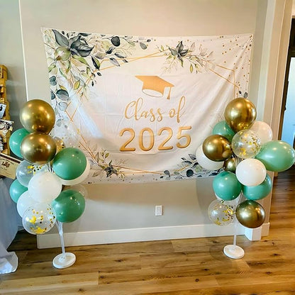 Dusty Sage Green and Gold Balloons, 12 Inch Retro Olive Green White Gold Latex - Image 5