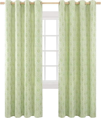 BGment Grass Green Leaf Jacquard Curtains - Image 9
