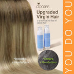 DOORES Hair Extensions Clip in Human Hair, Balayage Walnut Brown to Ash Brown and Bleach Blonde 150g 9pcs 20 Inch, Real Human Hair Extensions Clip in Straight Natural Hair Extensions