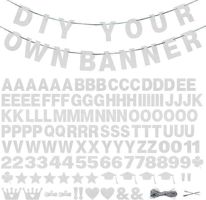 131 PCS Custom Banner DIY Letter Banners Personalized Banner by Unknown
