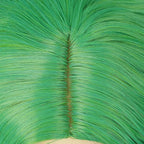 BUFASHION 14" Women Short Lime Green Kinky Straight Cosplay Synthetic Wigs With Air Bangs 46 Colors Available (Lime Green)