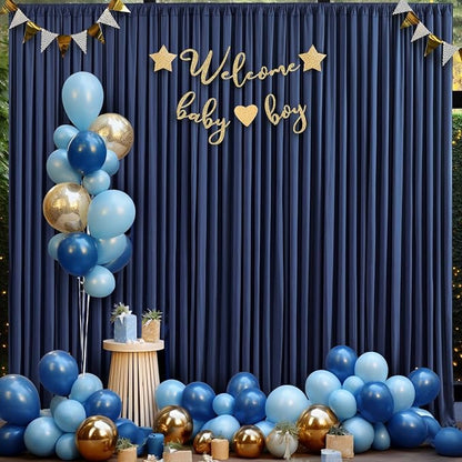 40ftx10ft Wrinkle Free Navy Blue Backdrop Curtains - Image 6