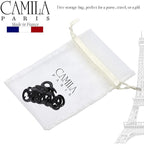 Camila Paris CP3026 French Hair Clip for Women, 3.25 inch Girls Hair Claw Clips Jaw Black Cellulose, Fashion Durable and Styling Hair Accessories for Women, Strong Hold No Slip Grip, Made in France
