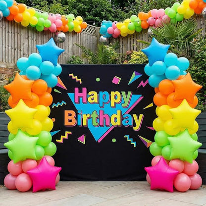 Neon Star Balloons, 19 Inch Hot Pink Blue Green Yellow Red Orange Glow - Image 6