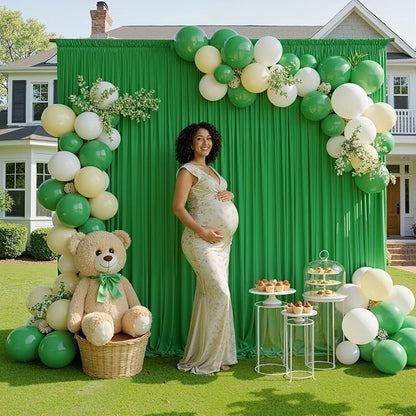 20ftx10ft Wrinkle Free Green Backdrop Curtains - Image 6