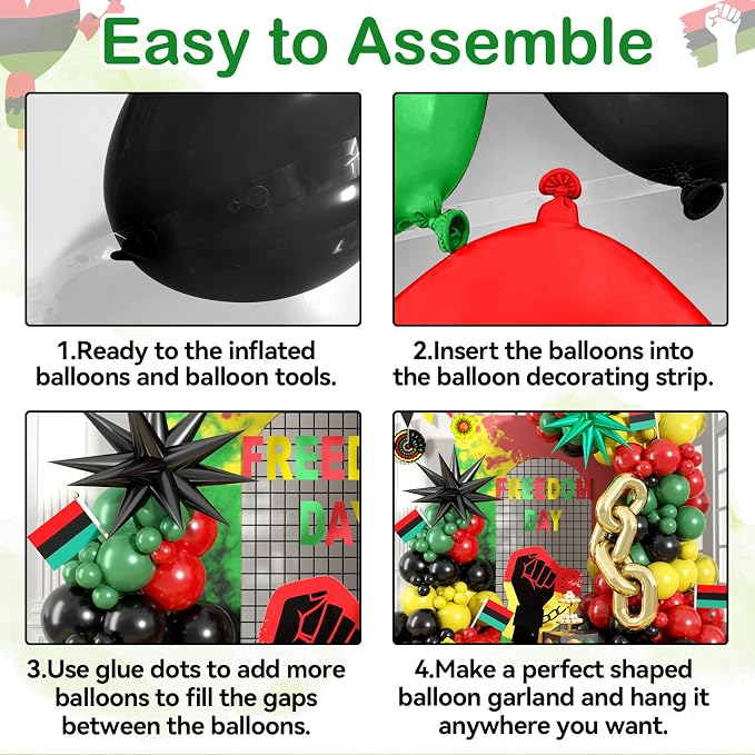 Juneteenth Balloon Garland Arch Kit, Happy Juneteenth Day Balloons - Image 7