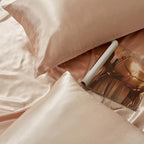 Taupe Satin Pillowcase Queen Size Set of 2 for Hair and Skin,Taupe Silk Pillowcase Breathable Pillowcase with Envelope Closure
