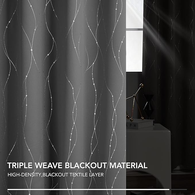Deconovo Living Room Curtains 45 Inches Long, Thermal Insulated, Room Darkening - Image 5