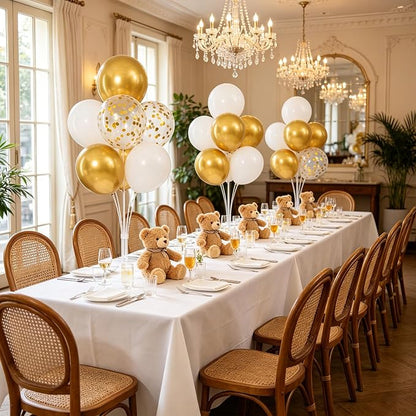 Gold and White Balloons Table Centerpieces Stand Kit - Image 5