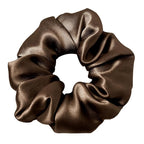 LilySilk Silk Hair Scrunchie, 100% Mulberry Silk, No Damage, Elastic, Chocolate, 1 Count