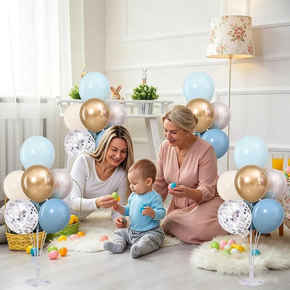 4 Sets Dusty Blue and Gold Balloons Stand - Image 2