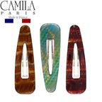 Camila Paris CP2931 French Hair Barrettes Clips, Snap Hair Slides Clic Clac for Women, Styling Girls Side Slide-in Metal Snap Pin Hair Accessories for Women. Strong Hold, No Slip Grip, Made in France