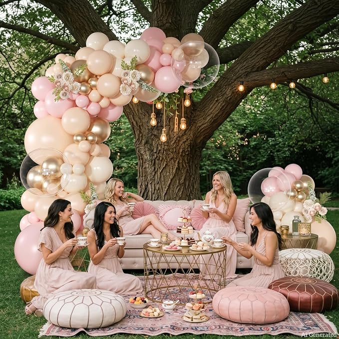 Pink Balloon Arch Kit Light Pink Gold Balloons Garland Kit | 126Pcs Nude Sand - Image 5