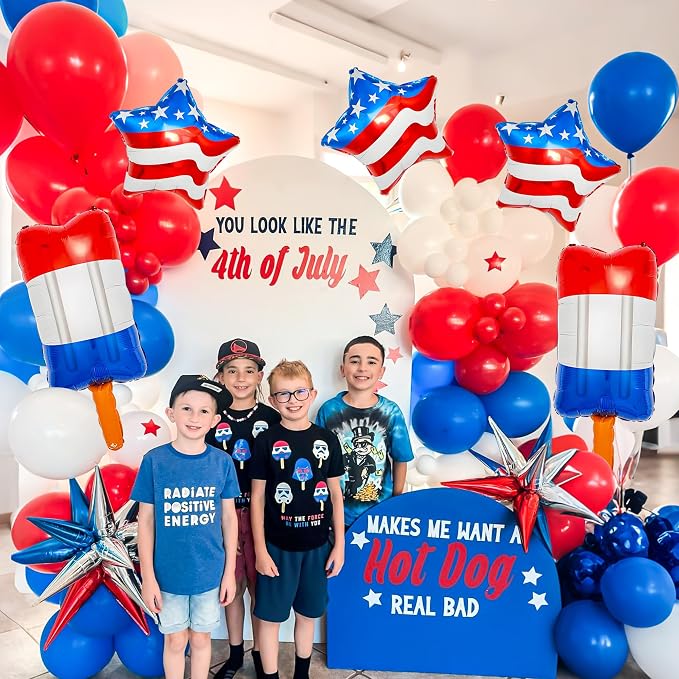 5 Pcs Patriotic 4th of July Balloons Set - Image 2