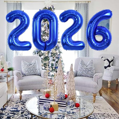 TONIFUL 2026 Graduation Balloons 42Inch Navy Blue 2026 Number Balloons Aluminum - Image 5