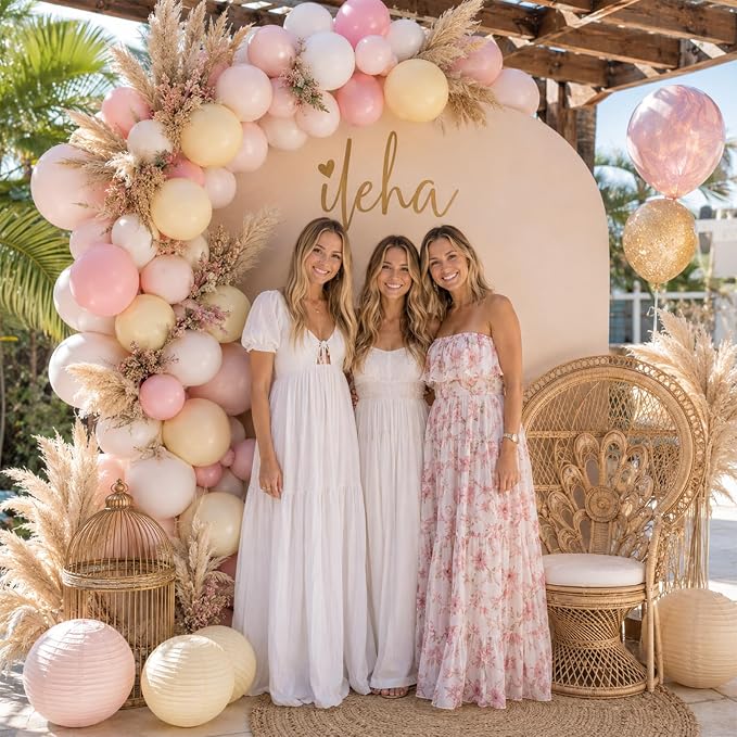 Pink and Yellow Balloons, 12 Inch Pastel Baby Light Pink Yellow Sand White - Image 2