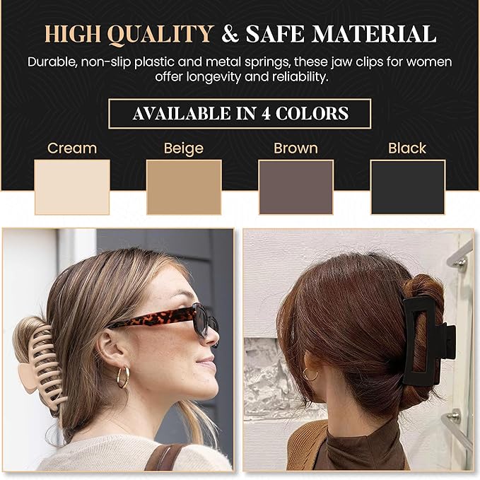 8 Pcs Hair Claw Clips for Women Hair Clips for Women | Claw Clips for Thick Hair Clips for Non Slip Strong Hold | Hair Accessories for Girls