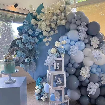 412Pcs Dusty Blue White Sand Balloon Arch Garland Kit, 18 12 10 5 Inch Slate - Image 5