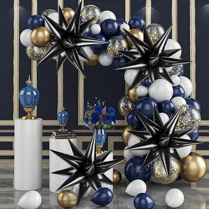 60 Pcs Star Balloons Explosion 12 Point Foil Cone Balloons Magic Balloon Large - Image 3