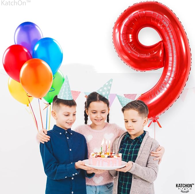 KatchOn Red Number 9 Balloon 40 Inch, 9 Balloon - Image 7