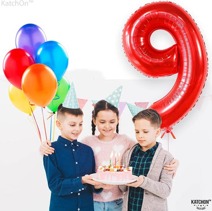 KatchOn Red Number 9 Balloon 40 Inch, 9 Balloon - Image 7