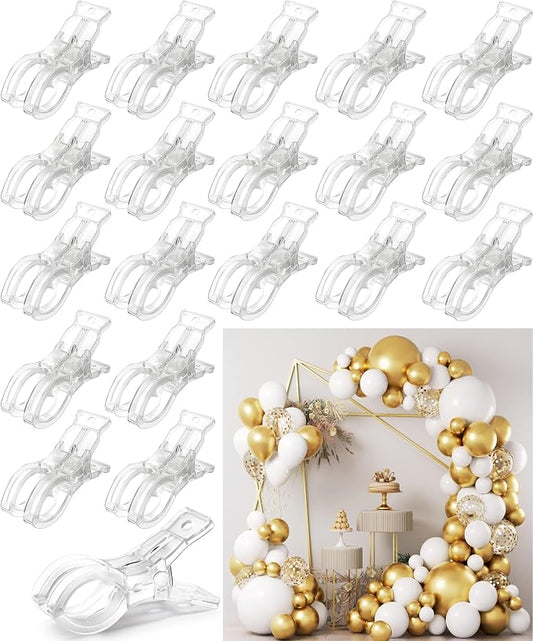 20 Pack Large Balloon Arch Clips, Transparent Spring Clamps by YOUFANGE