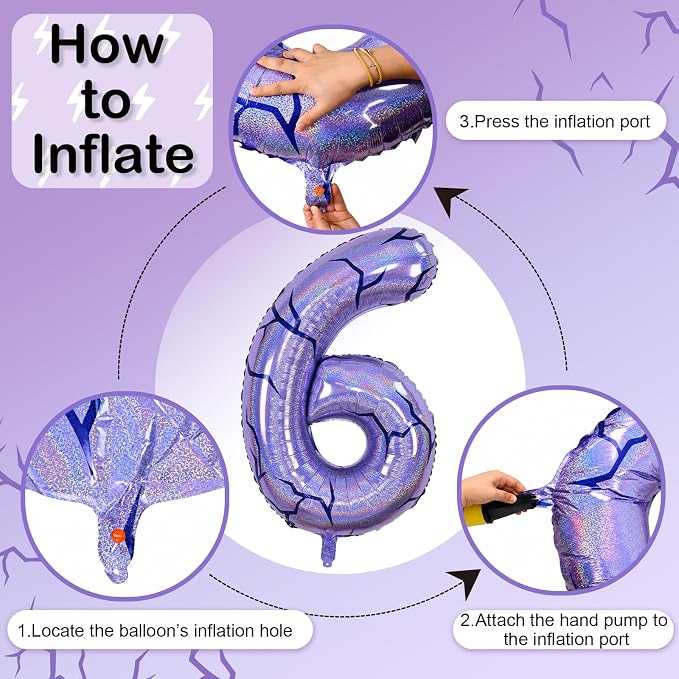 40 Inch Purple Kpop Number 6 Balloon - Image 8
