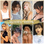 NAYOO Wispy Bangs Hair Clip - Ash Blonde 100% Real Human Hair Clip in Bangs for Women Fringe with Temples Hairpieces for Daily Wear (Ash Blonde, Wispy Bangs)