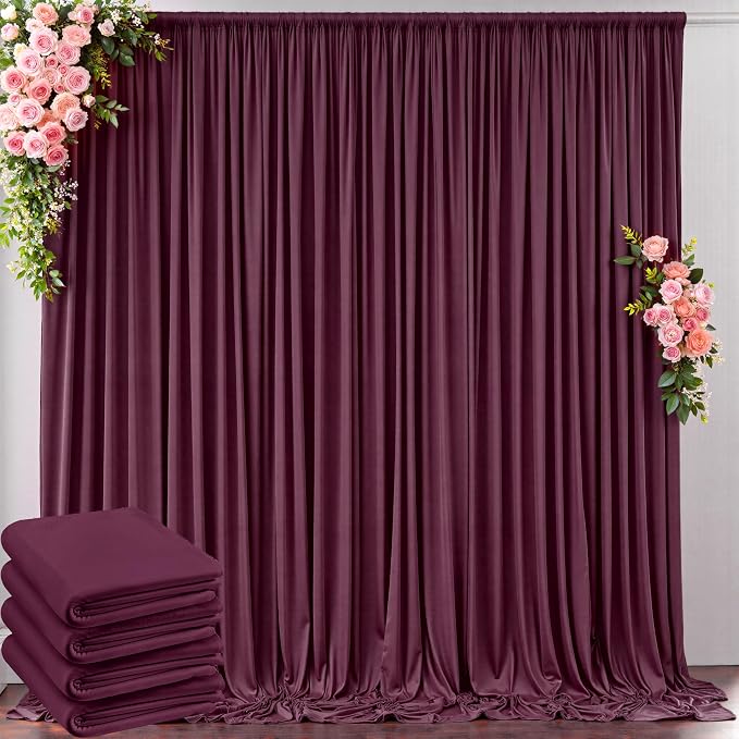 20 ft x 10 ft Wrinkle Free Maroon Backdrop Curtain by Outpain