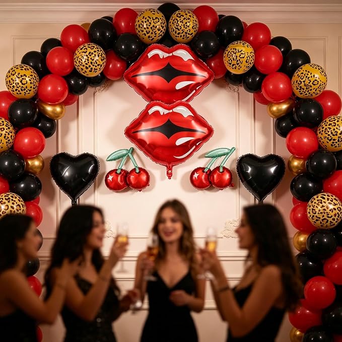 26Pcs Leopard Theme Balloon Kit, Heart Balloons - Image 4