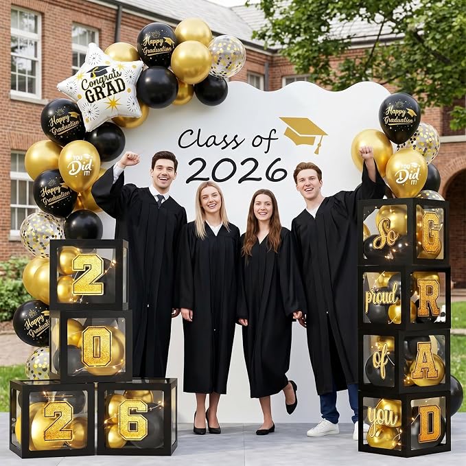 Graduation Decorations Class of 2026-Black and Gold Graduation Party - Image 5