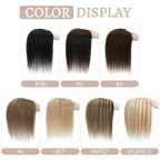 Hair Toppers for Women Real Human Hair No Bangs, 13 * 15 cm Larger Silk Base 150% Density Clip In Topper Hairpieces, Wiglet Top Pieces Add Volume -12 Inch 12 P613 Golden Brown&Bleach Blonde