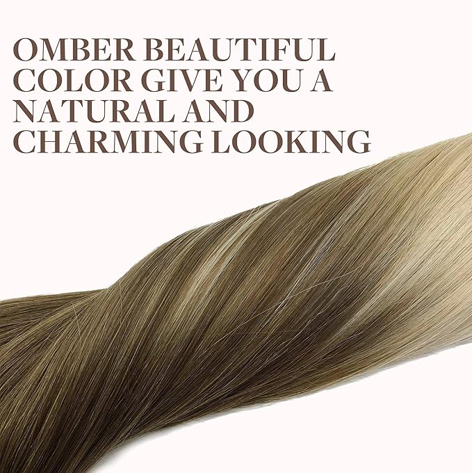 GOO GOO Clip in Hair Extensions Real Human Hair, Remy Human Hair Extensions Clip ins for Women, Natural Human Hair, 22inch 120g 7Pcs, 9/60 Balayage Ash Brown to Platinum Blonde