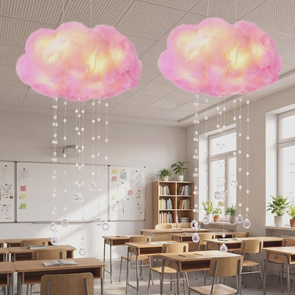 Marsui Artificial Cloud Props LED Hanging Pink Light String Fake Imitation 3D by Marsui