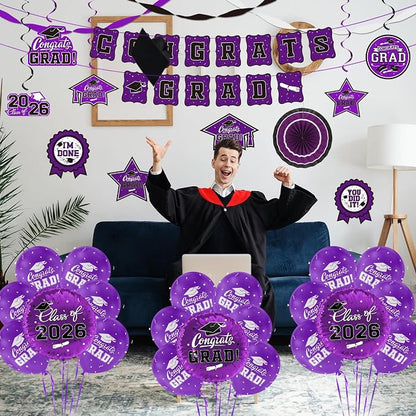 Purple Themed 2026 Graduation Decorations Set - Image 8